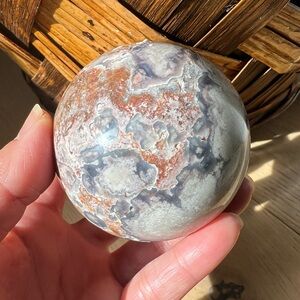 Blue flower agate sphere (g) | crystal